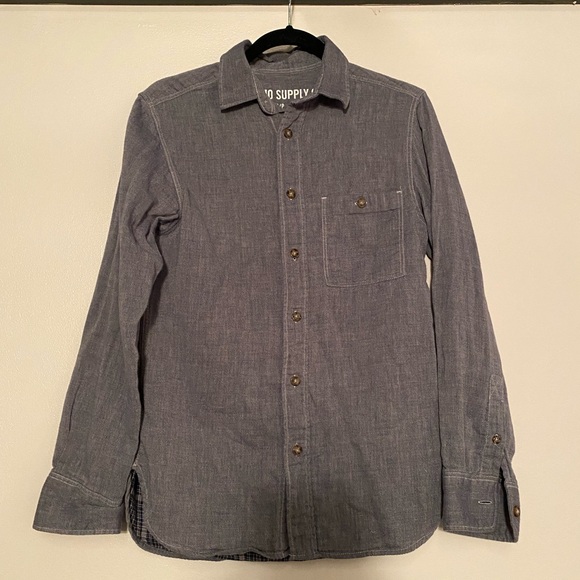 Like-new men’s blue button down shirt - linen look - Picture 1 of 4